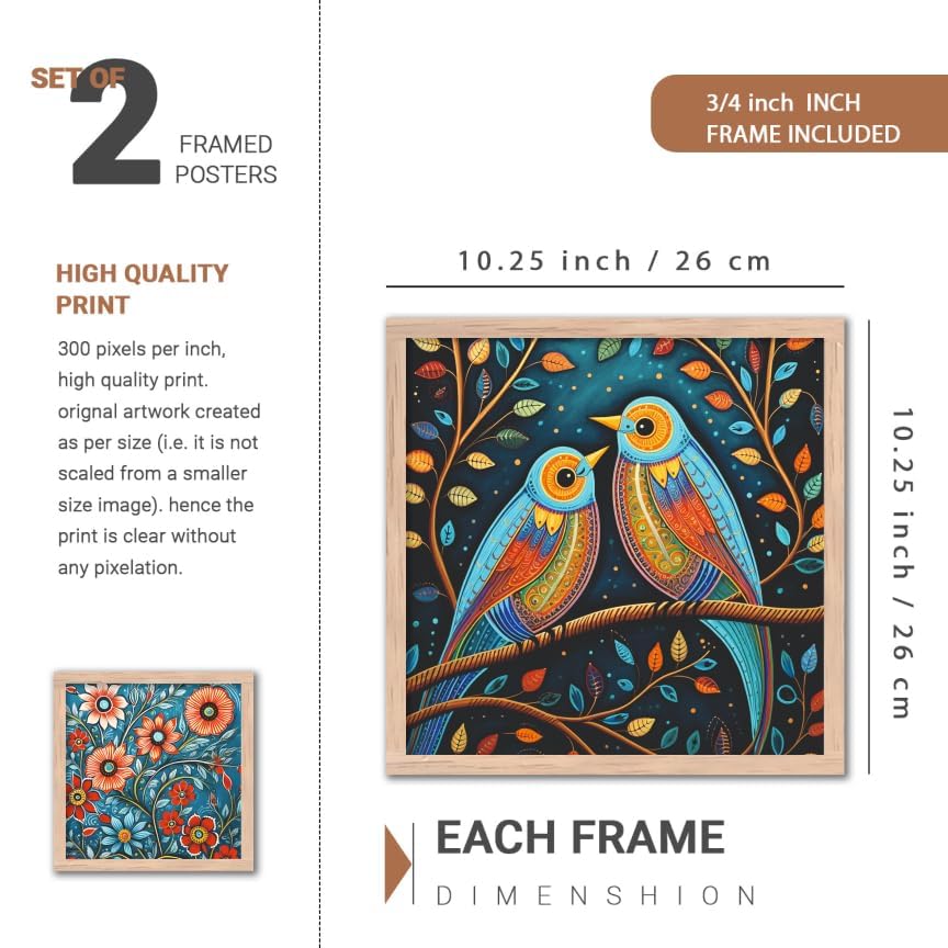 Image of NoWorries Traditional Wall Art Framed Paintings For Living Room, Bedroom and Office Decor | Premium Digital Madhubani Art Paintings With frame | Pichwai Wall Poster for Home Decoration