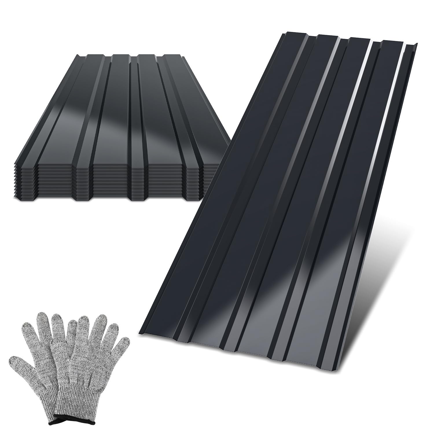 Peviasot Profilblech, Trapezblech, Dachplatten Verzinkter Stahl, Dachplatten Wellblechplatten 6 m²/7 m², Dachblech Stahl 0,25mm, für Carport, Gartenhaus, Dach