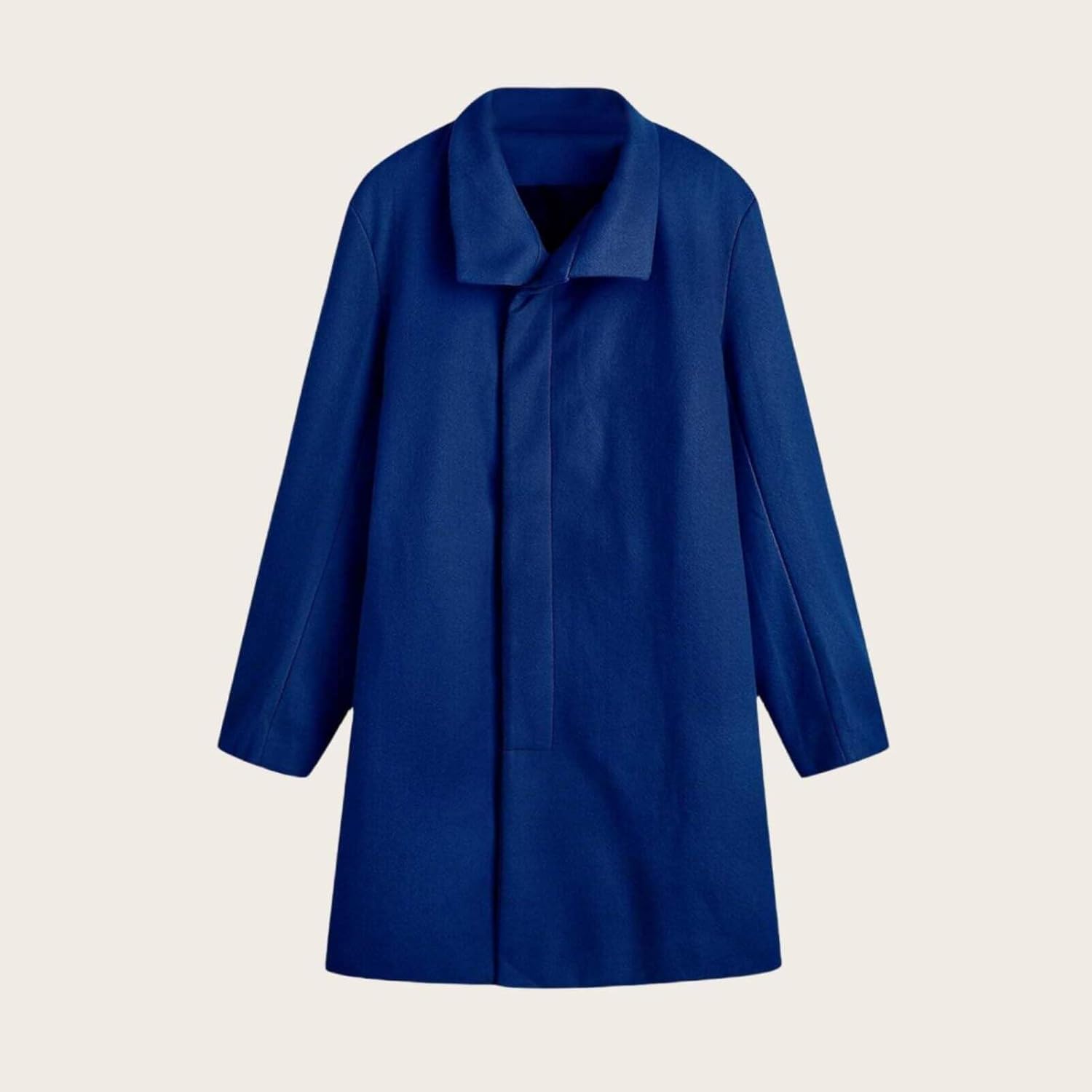 Men's Plaid Long Trench Coat Mid - Length Lapel Collar Button Down Warm Overcoat for Winter & Autumn Fashion - Image 4