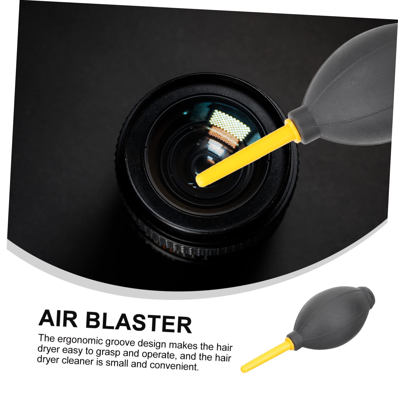 Yardenfun Soplador De Polvo y Lentes Para Limpieza De Cámaras 3 Piezas, Para Fotógrafos Profesionales, Diseño Compacto, Aire Comprimido Rápido, Uso En Cámaras y Equipos Electrónicos, Color Negro