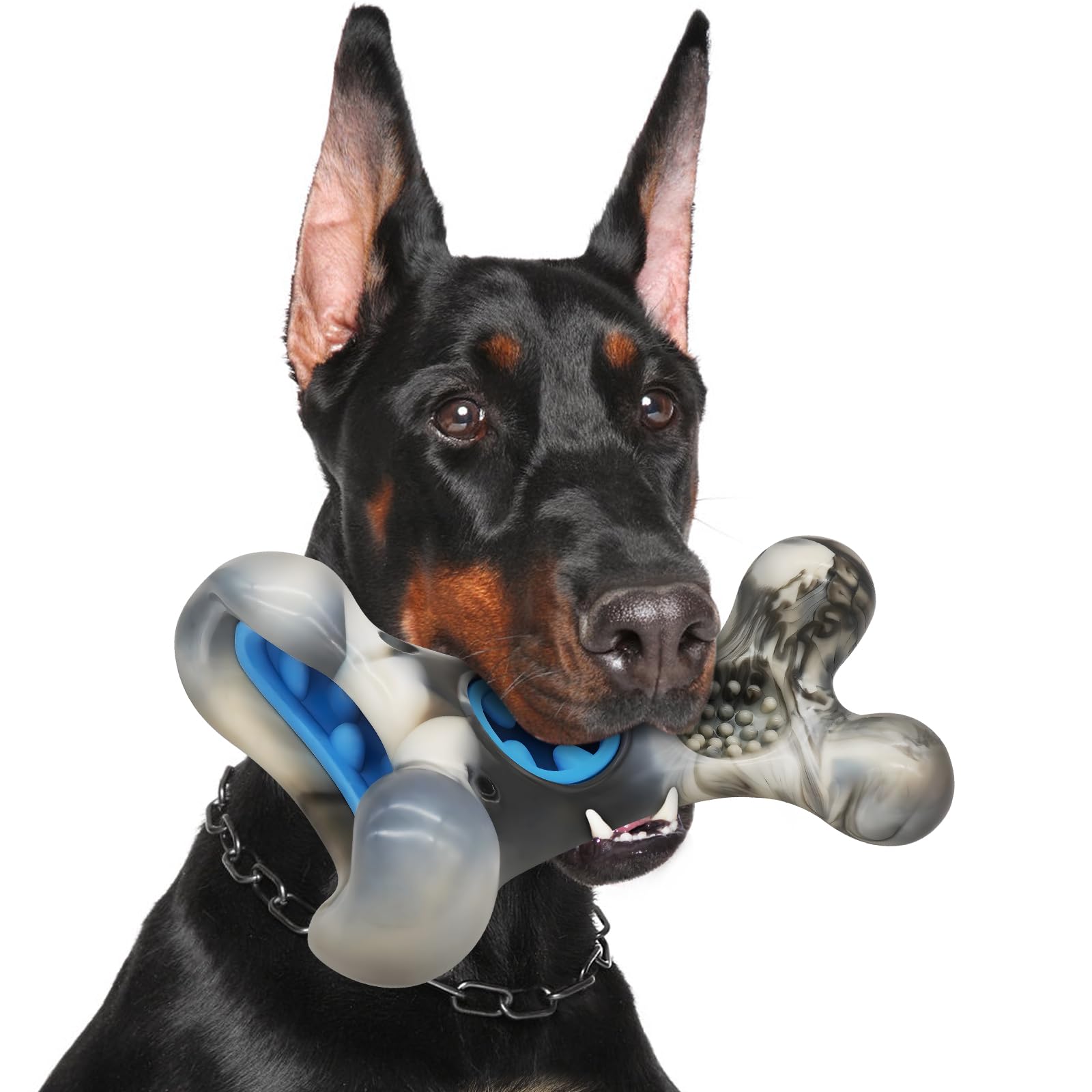 WinTour Tough Dog Toys for Aggressive Chewers, Indestructible Dog Toys to Keep Them Busy, Durable Interactive Chewers for Medium & Large Breeds, Beef Flavor