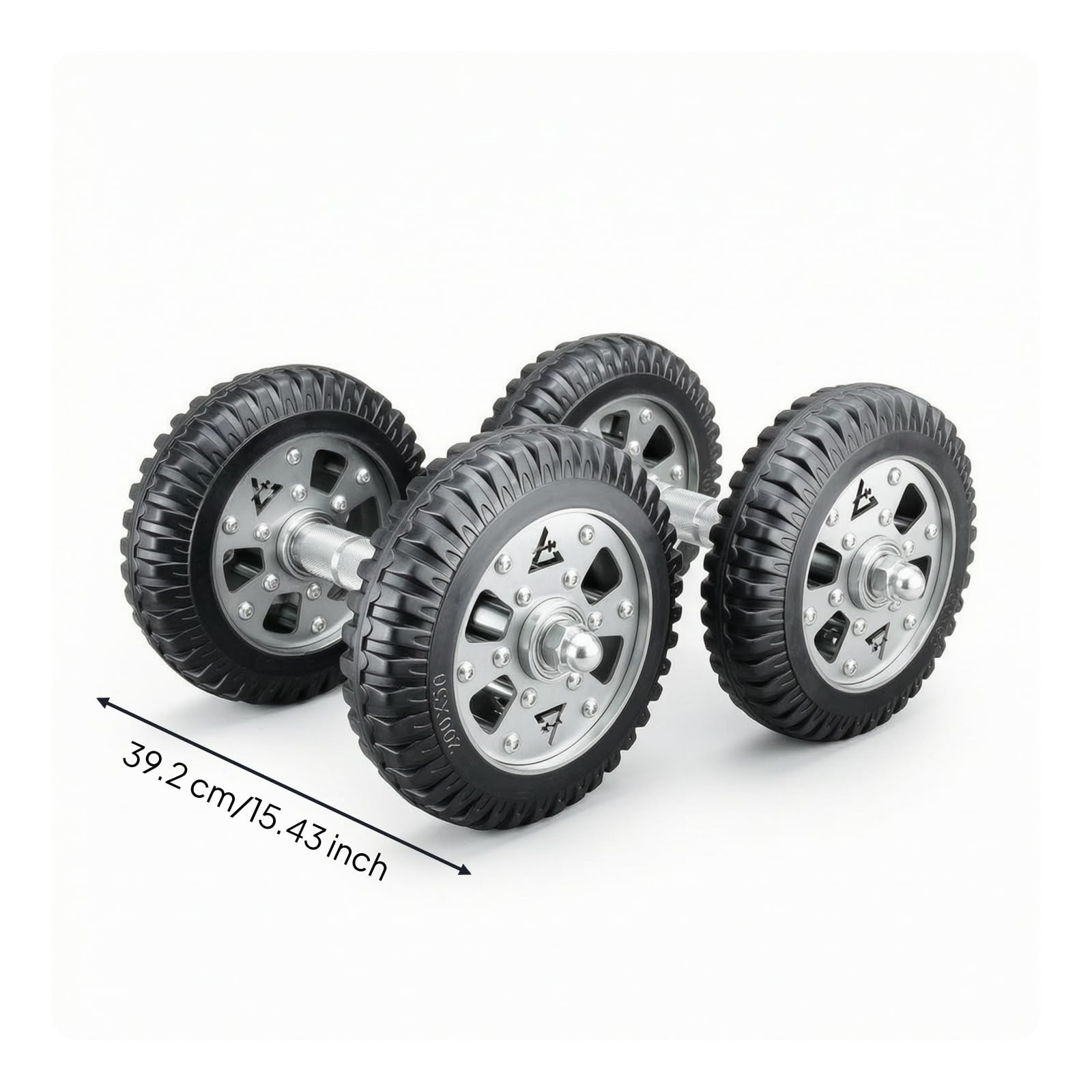 Ruota Addominali Fitness Rullo Addominale Roller Palestra Attrezzo Core Resistenza Acciaio 304 Presa Sicura Antiscivolo Rotolamento Morbido Adatta a, 200mm, Quattro Ruote