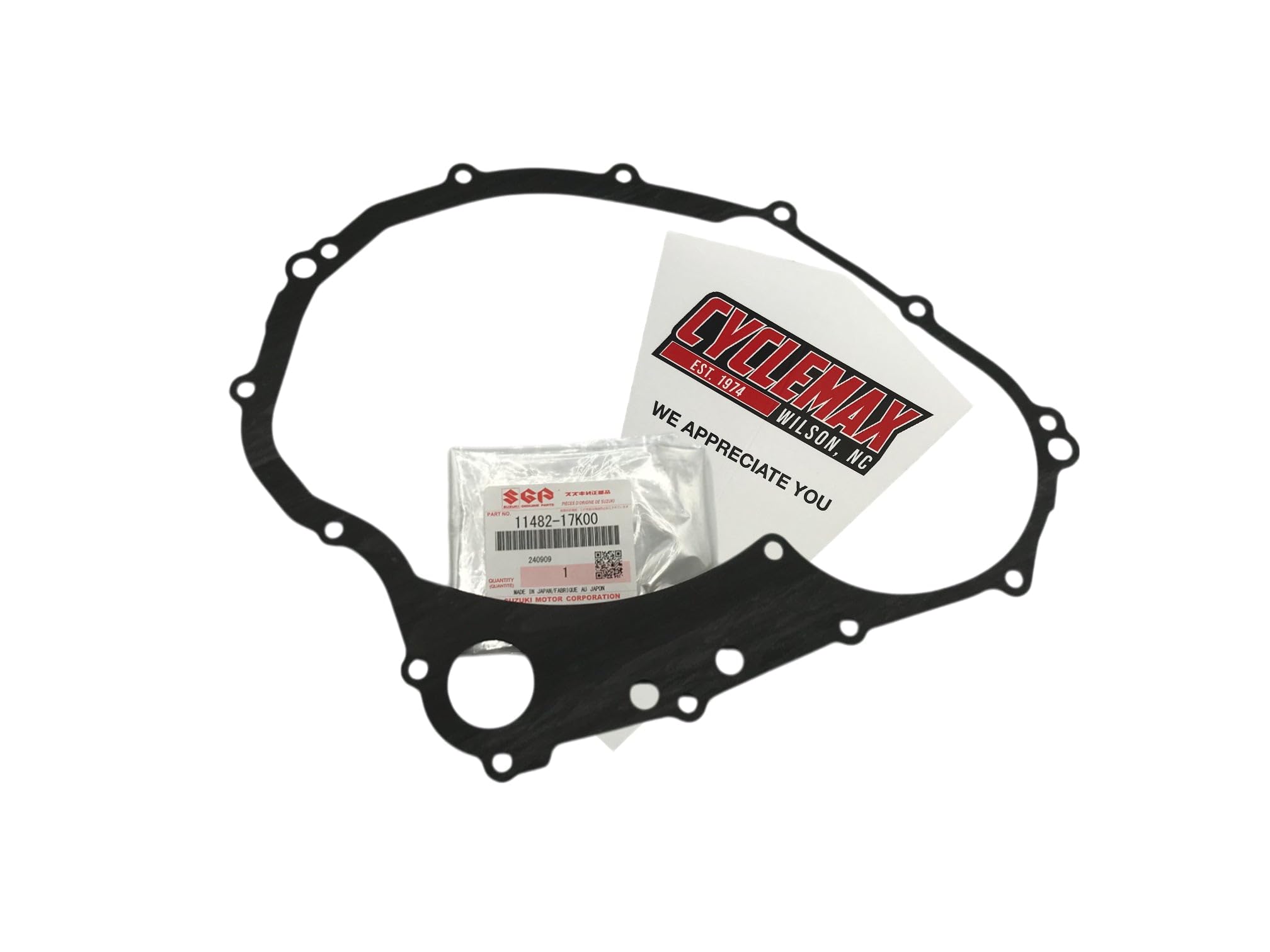 Cyclemax One Pack compatible with Suzuki 2017-2024 GSX-R1000 GSXR 1000 CLUTCH COVER GASKET 11482-17K00 Contains One CLUTCH COVER GASKET and a Funnel