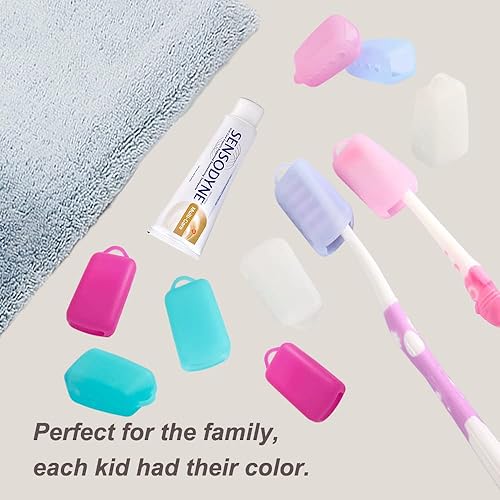 Miniatura 5 de V-TOP Fundas para cepillos de dientes, paquete de 10 fundas de cabeza de cepillo de dientes para viajes, cubierta protectora de cepillo de dientes