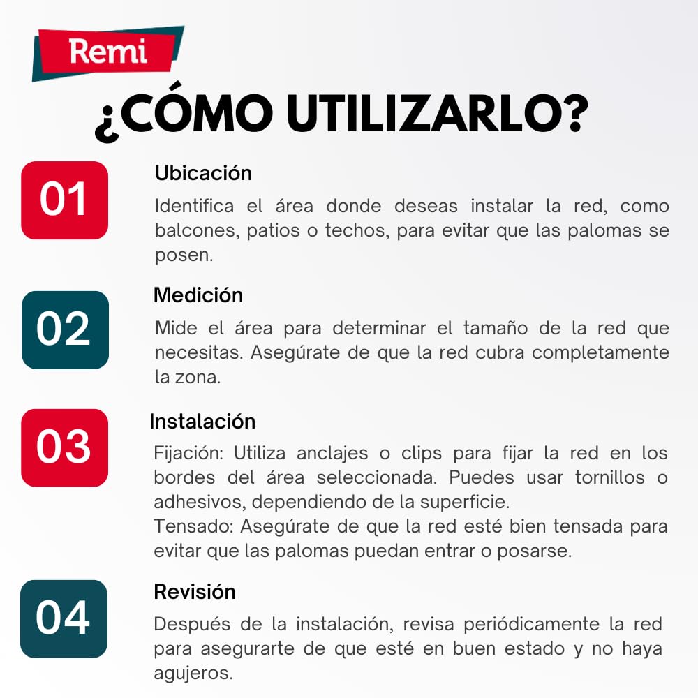 Remi Hogar Red Anti Palomas 10 Metros x 10 Metros Color Piedra-Marrón | Cobertura Total 100 Metros Cuadrados | Adaptable a Otros tamaños | Polietileno Resistente al Clima