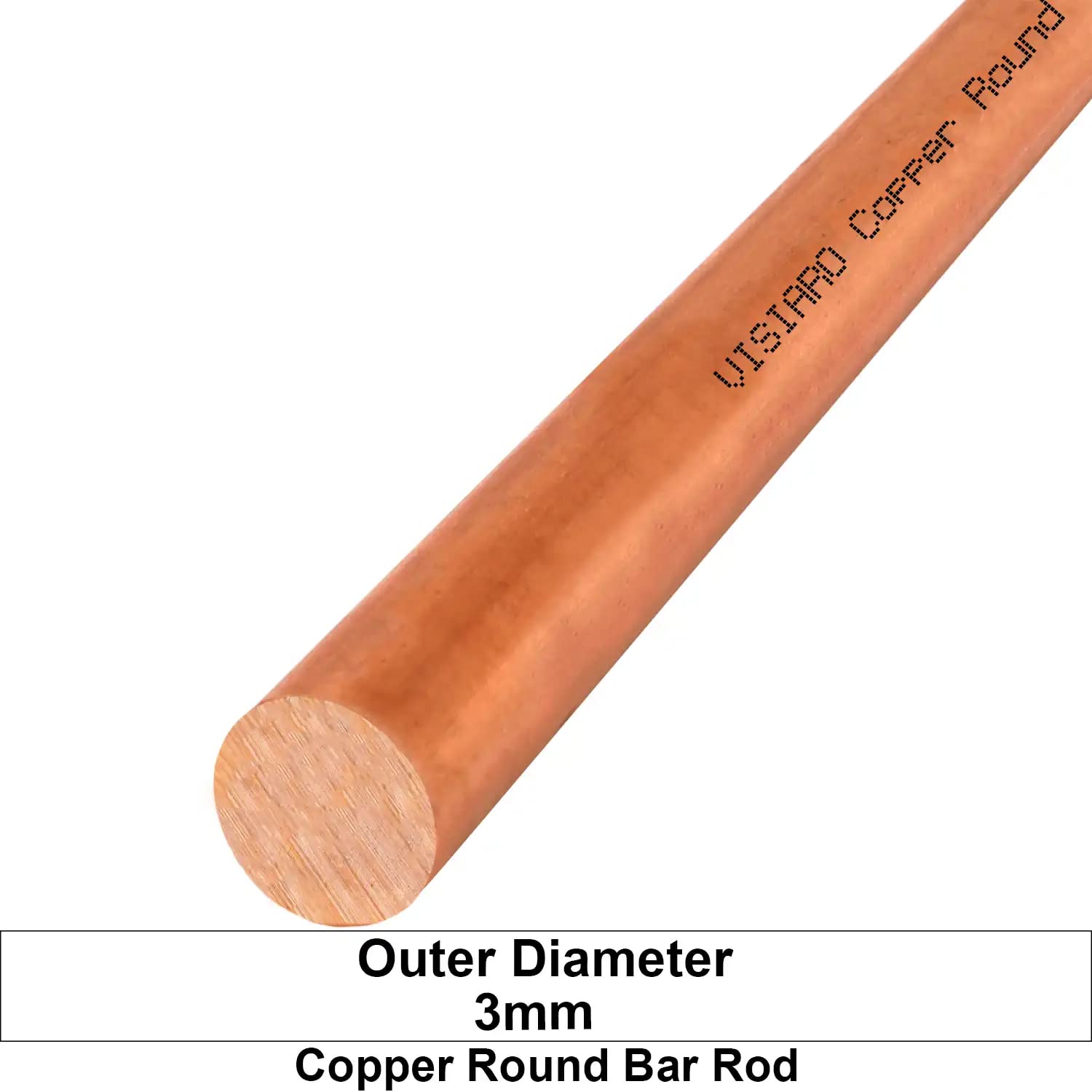 Visiaro Solid Pure Copper Round Bar Rod, 1ft, Outer Dia 3 mm, >99% Purity, Industrial Commercial Grade Metal, for Machining, Architecture, Vastu & DIY Jewelry Crafts — Amazon image 2
