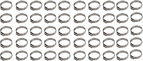 kimllier 50 abrazaderas de cincha de 1 pulgada, accesorios de acero inoxidable, anillos de crimpado, abrazaderas para conexiones de montaje de
