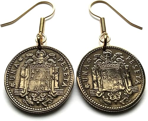 Miniatura 5 de Spain España 1 Peseta Spanish coin earrings escudo Español Madrid Barcelona Sevilla Málaga Córdoba Valencia Granada Zaragoza Toledo Cadiz Bilbao