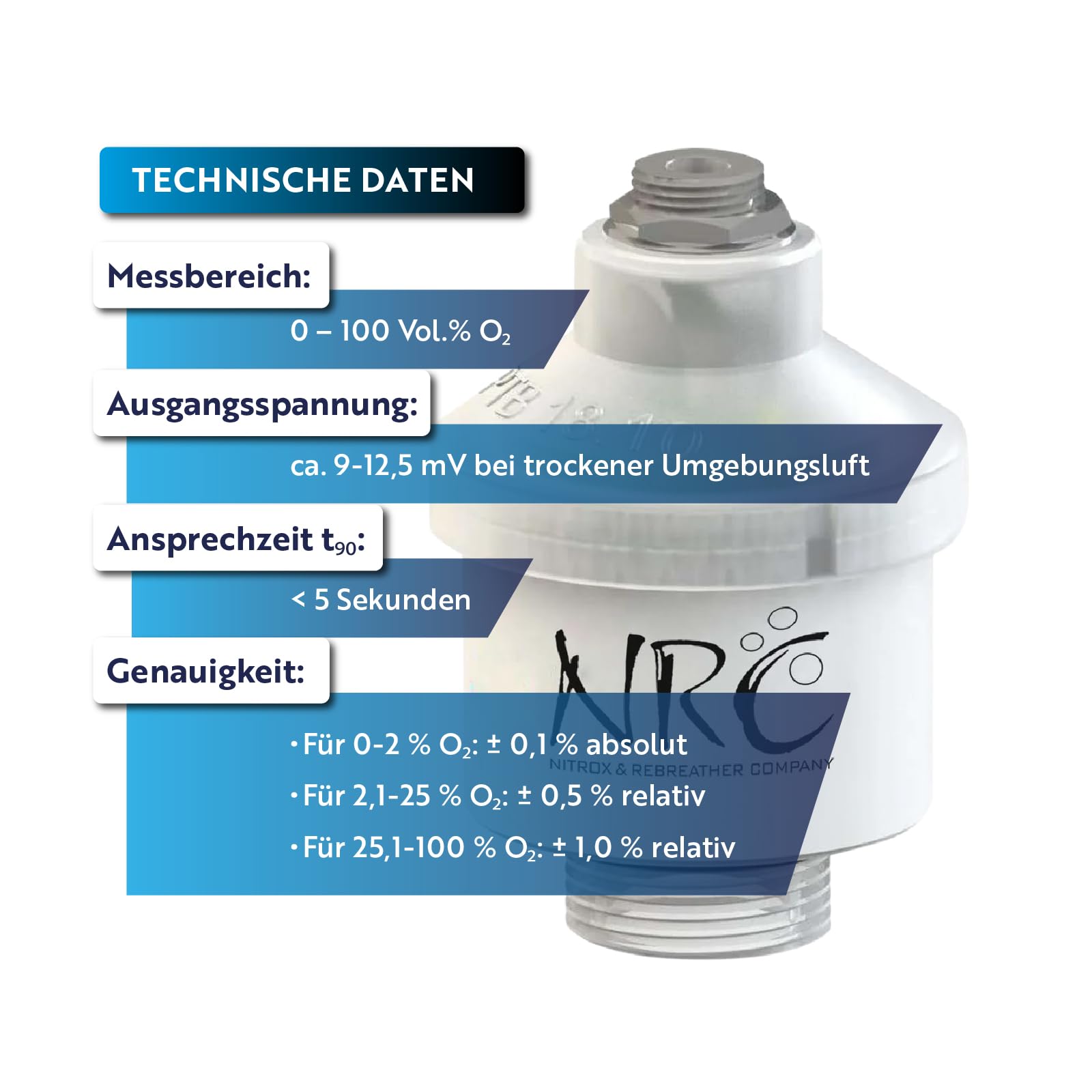 A-02BT Sauerstoffsensor für Abgasgeräte Abgastester AU Geräte