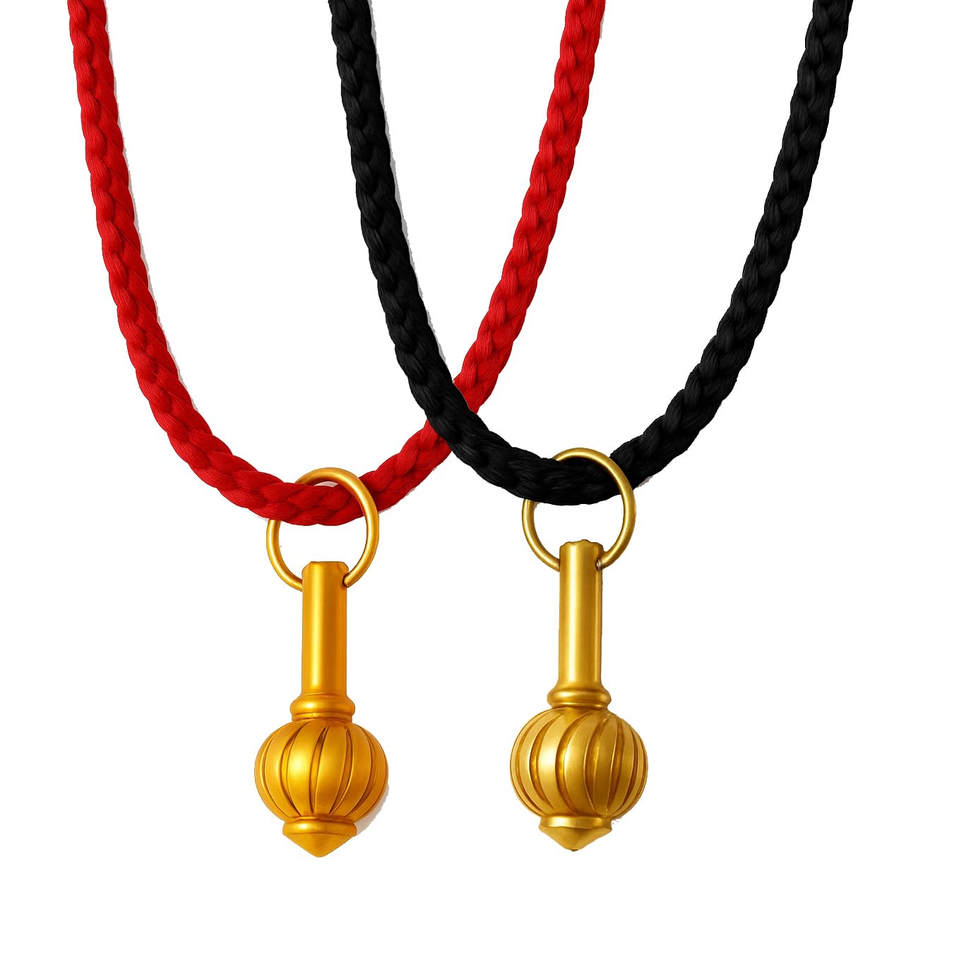 Religious Lord Pavan Putara Mahabali Hanuman Gada Pendant Necklace Gold Brass Pendant For Men And Women (Black & Red) Pack of 2-image-9