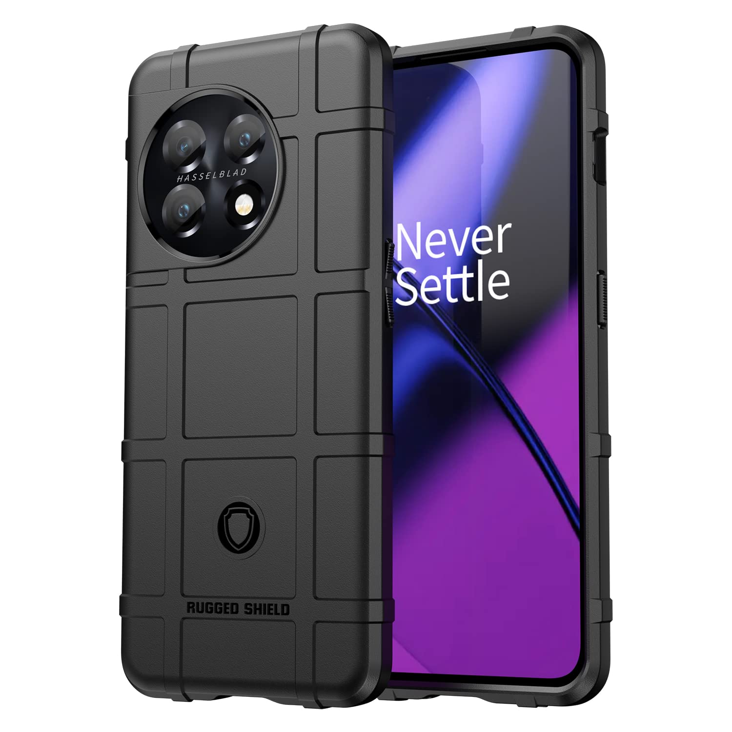 LCEHTOGYE Cover per Oneplus 11 Global + Pellicola Protettiva in Vetro Temperato,Nero Custodie Morbido Silicone Case Ultra Sottile TPU Custodia per Oneplus 11 Global (6,7) - KE6