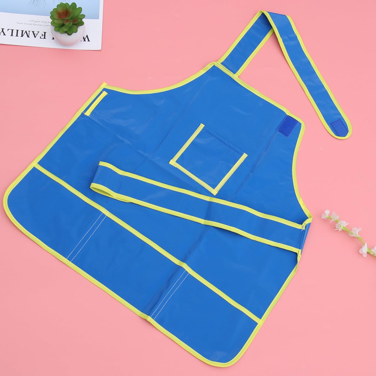 3 pezzi Grembiuli da Pittura per Impermeabili Blu Smock Leggero e Durevole per Disegno e Pittura con Lacci Lunghi per Asilo e Scuola Elementare Protezione Anti-macchia per