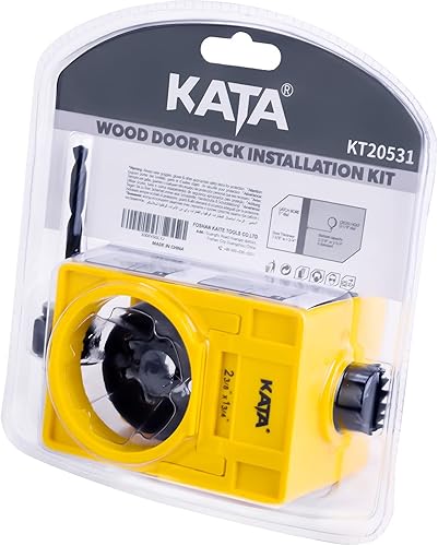 Vista 8 de KATA Kit de instalación de cerradura de puerta de 1-3/8 a 1-3/4 pulgadas para puertas de madera con plantilla de guía, sierra de orificio de bloqueo