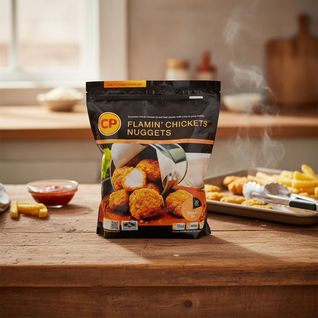 Flamin' Chicken Nuggets - Nuggets de Pechuga de Pollo Picantes y Crujientes - Filete de Pollo 100% Entero - Formato Familiar Ahorro de 1,5 kg con Cierre Hermético - NEXU