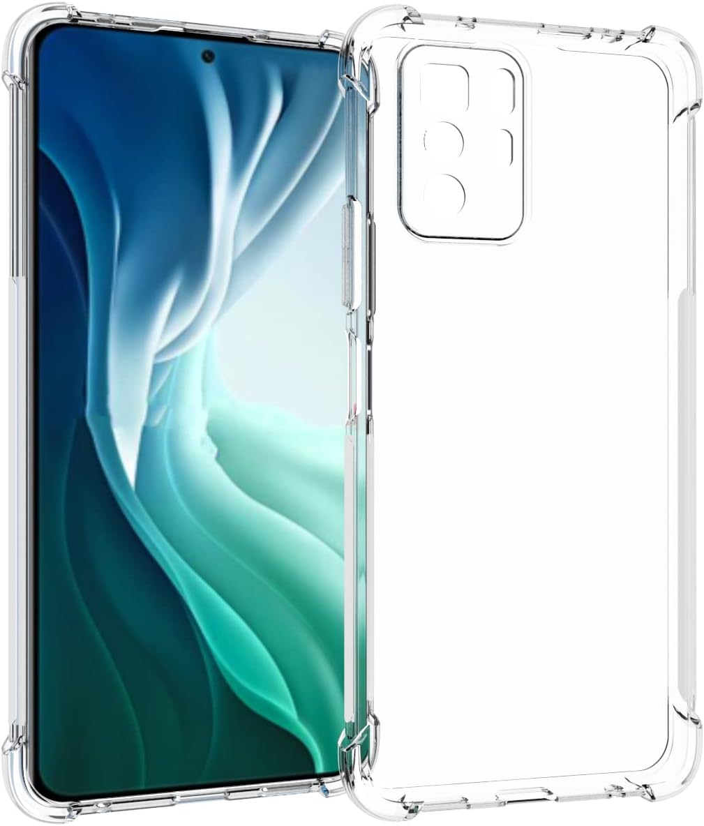 USTIYA Case for Poco X3 GT Clear TPU Four Corners Protective Cover Transparent Soft funda