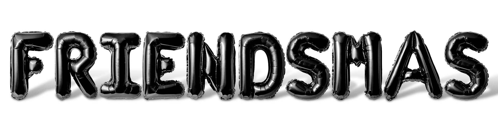 Letter Balloons - FRIENDSMAS 16" Inch Alphabet Letters Foil Mylar Balloon Christmas and Holiday Party Balloon Banner (Black)