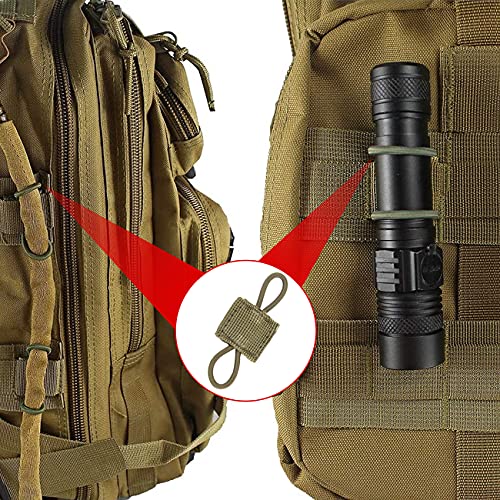12 Pieces Tactical Backpack Vest Molle System Accessories, Outdoor Tool Tactical Vest Webbing Strap with Buckle, Tactical Binding Retainer for Antenna Stick Tube, Molle Strap Buckle Accessories - Image 7