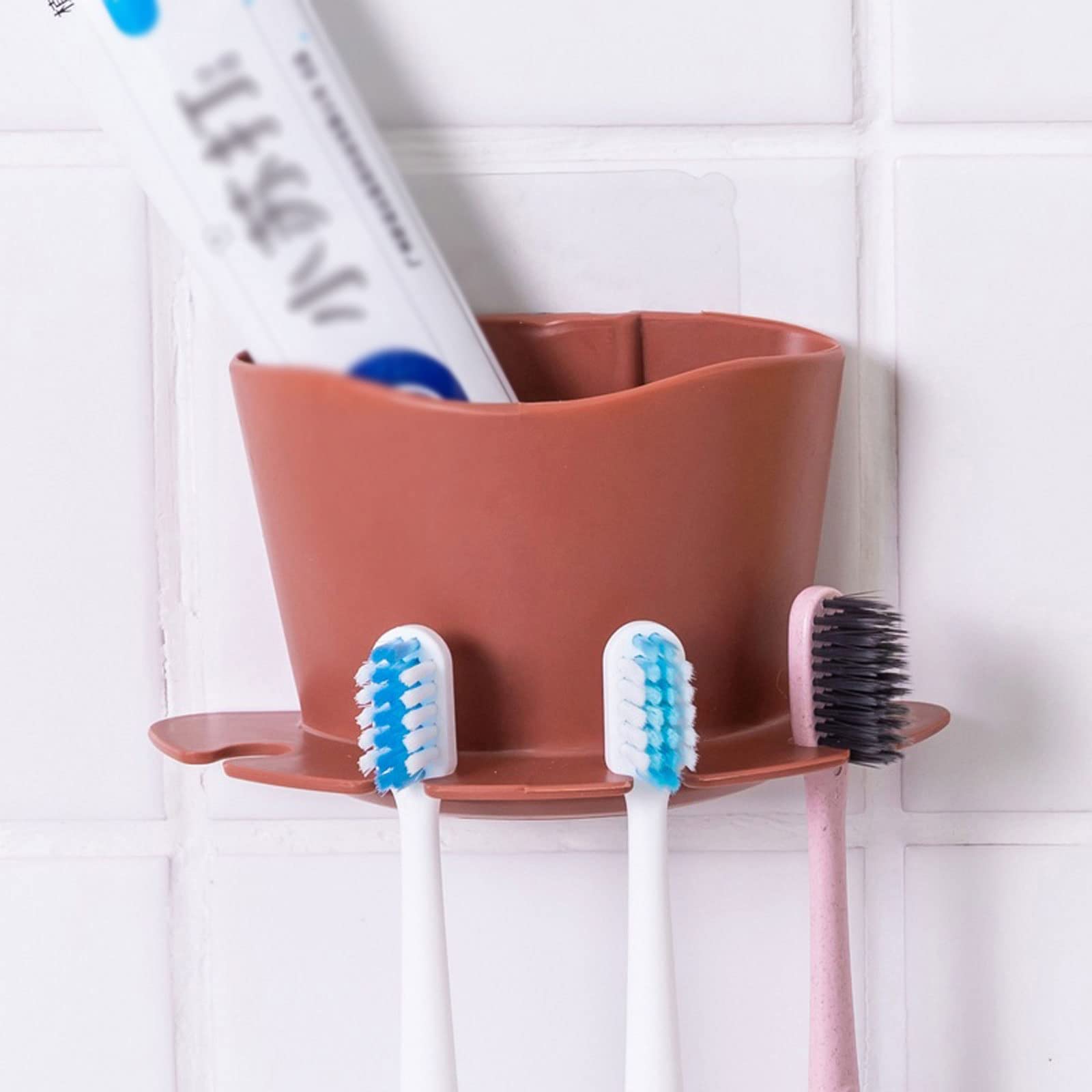 Soporte for cepillo de dientes multifunción, soporte for cepillo de dientes montado en la pared, estante de almacenamiento de pasta de dientes, afeitadora, dispensador de cepillo de dientes,