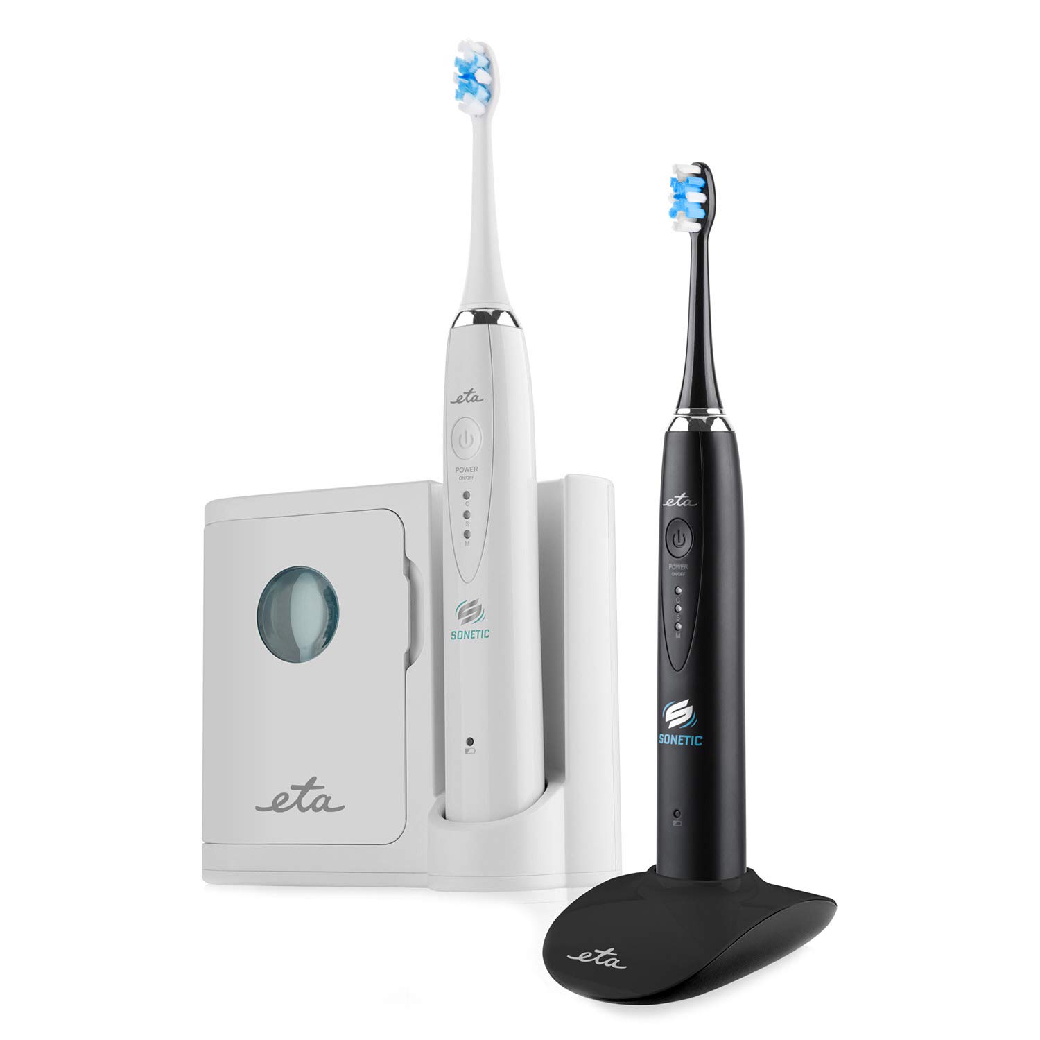 ETA Mundhygiene Set Sonetic, 2x Schallzahnbürste (schwarz, weiß)