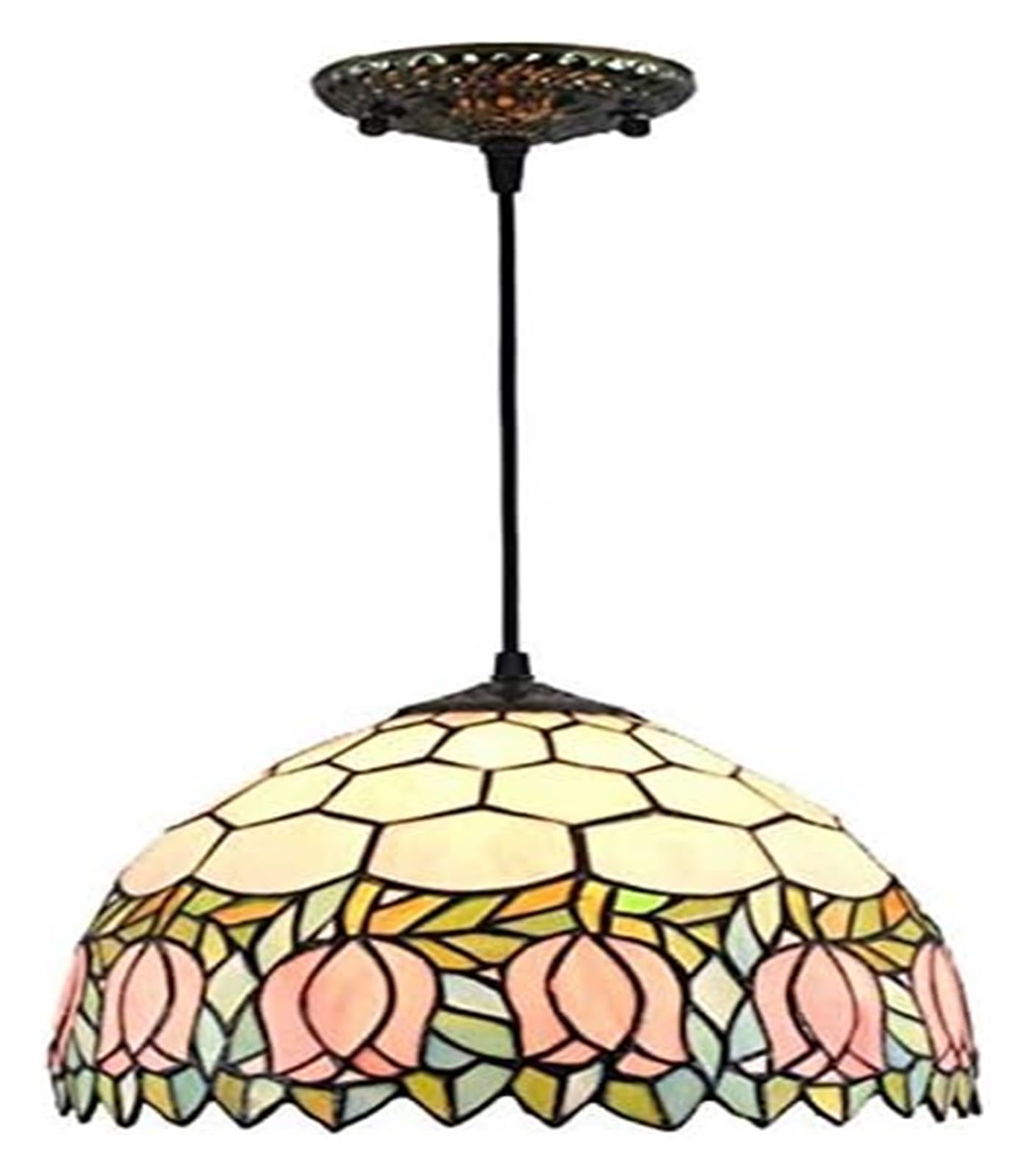 Suspension style rétro tulipe avec abat-jour fil de fer coloré - 8