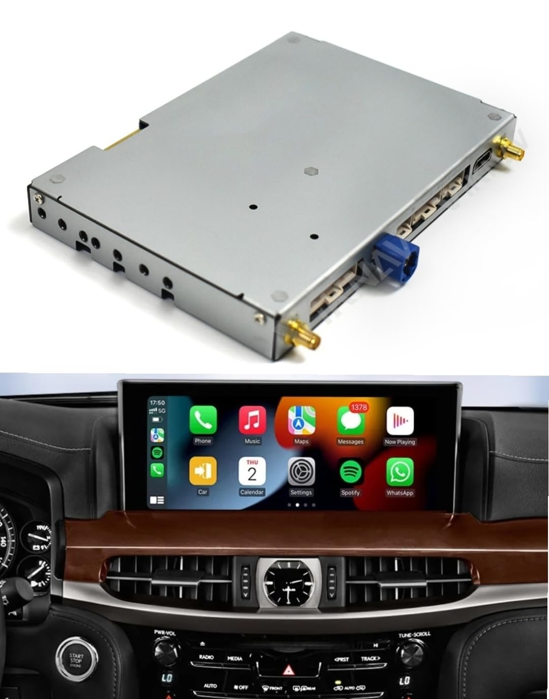 Android Carplay Interface For Lexus LX570 LX 570 2016-2021 4GB RAM Support Apple Carplay Android Auto Wireless Support YouTube Netflix Google Playstore WiFi GPS Plug and play LX570 Accessories