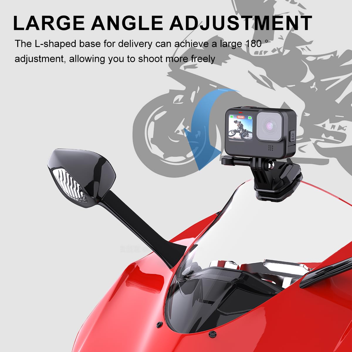 Motocyklowy uchwyt na przednią szybę do GoPro Hero 13 12 11 do Insta360 X5 X4 X4 Air Ace Pro 2 do DJI Action 6 5 4 3 Pocket 3 SJ Cam złącze telefonu komórkowego akcesoria do kamery sportowej