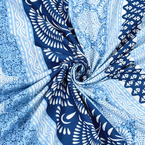 Image of Queenie Cotton Double Bedsheet 144 TC | Soft & Breathable Cotton Bedding Set with 2 Pillow Covers | Elegant Floral Printed Bed Sheet for Bedroom & Home