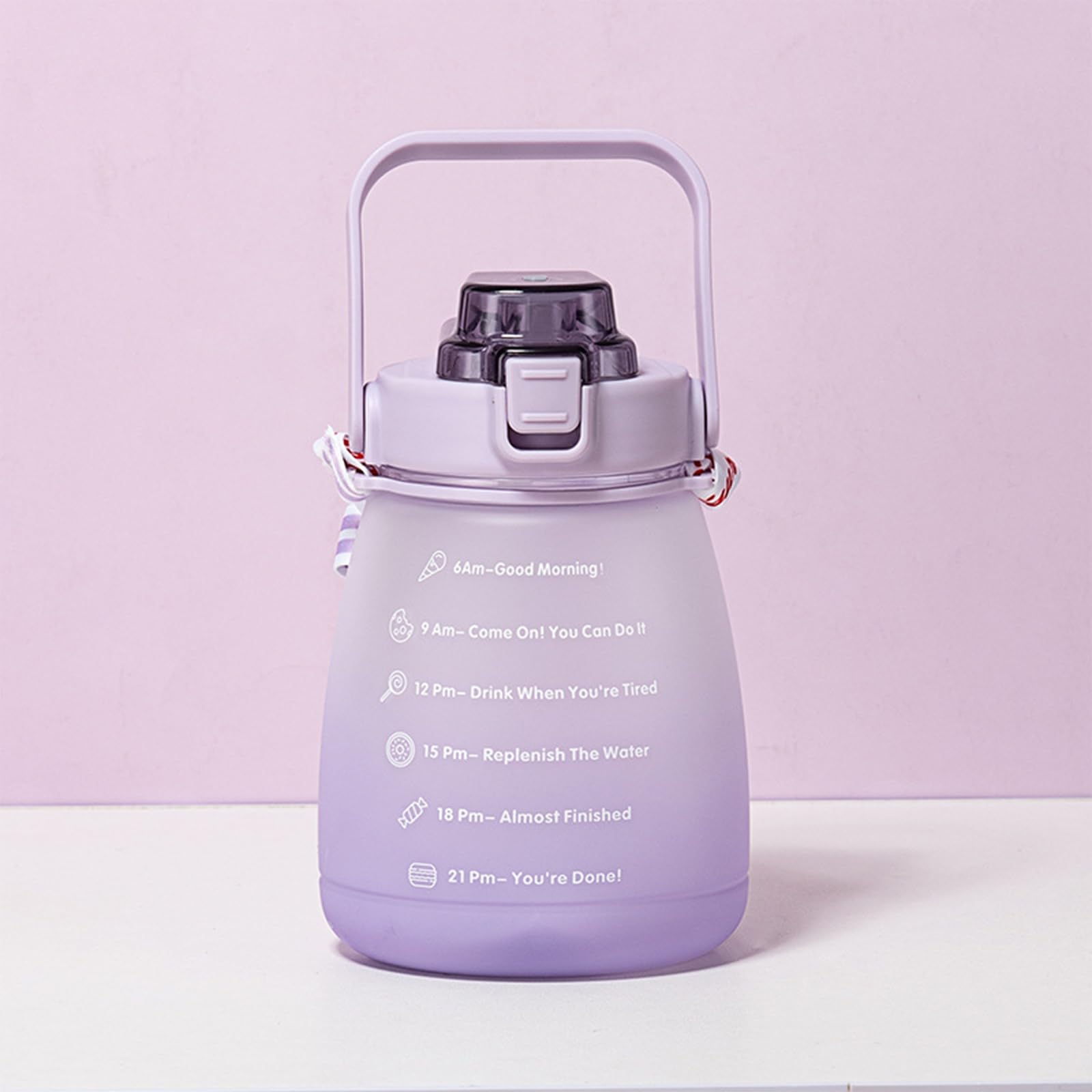 Gradient Color Big Belly Cup Dual Color Gradient Water Bottle Food Grade Plastic Gradient Sand Water Bottle — image 1