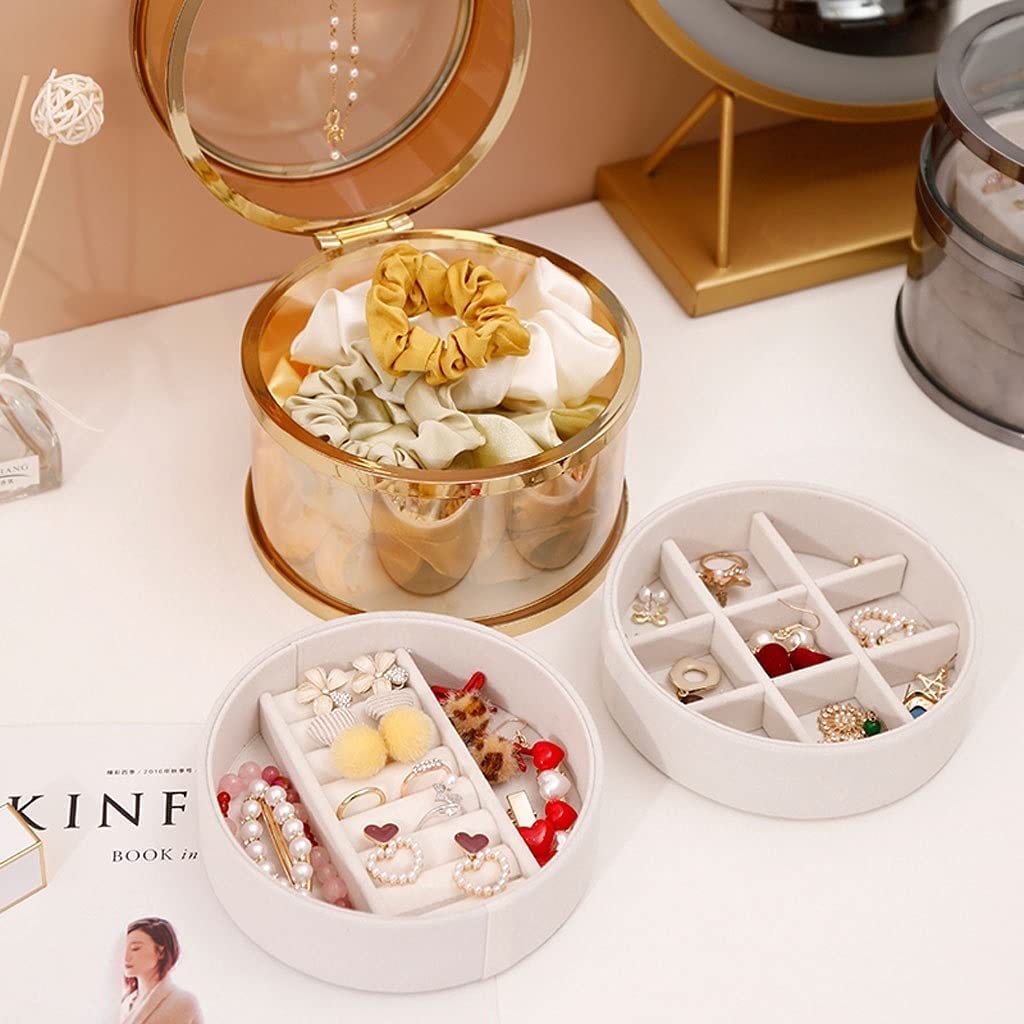 Schmuck-Organizer, Schmuckkästchen, Schmuckkästchen, Schmuck-Aufbewahrungsbox, transparent, kleine tragbare Schmuckschatulle, Präsentationsbox, Geschenk für Damen und Mädchen, Schmucketui,
