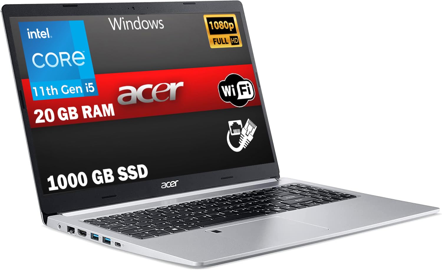 acer Notebook Pc Portatile, Extensa 15,CPU i5-1235U 10 Core, RAM 20 Gb SSD da 1000 Gb, 15.6" FHD IPS, Grafica Intel Iris Xe, Windows 11 Pro, pronto all'uso, gar. Italia