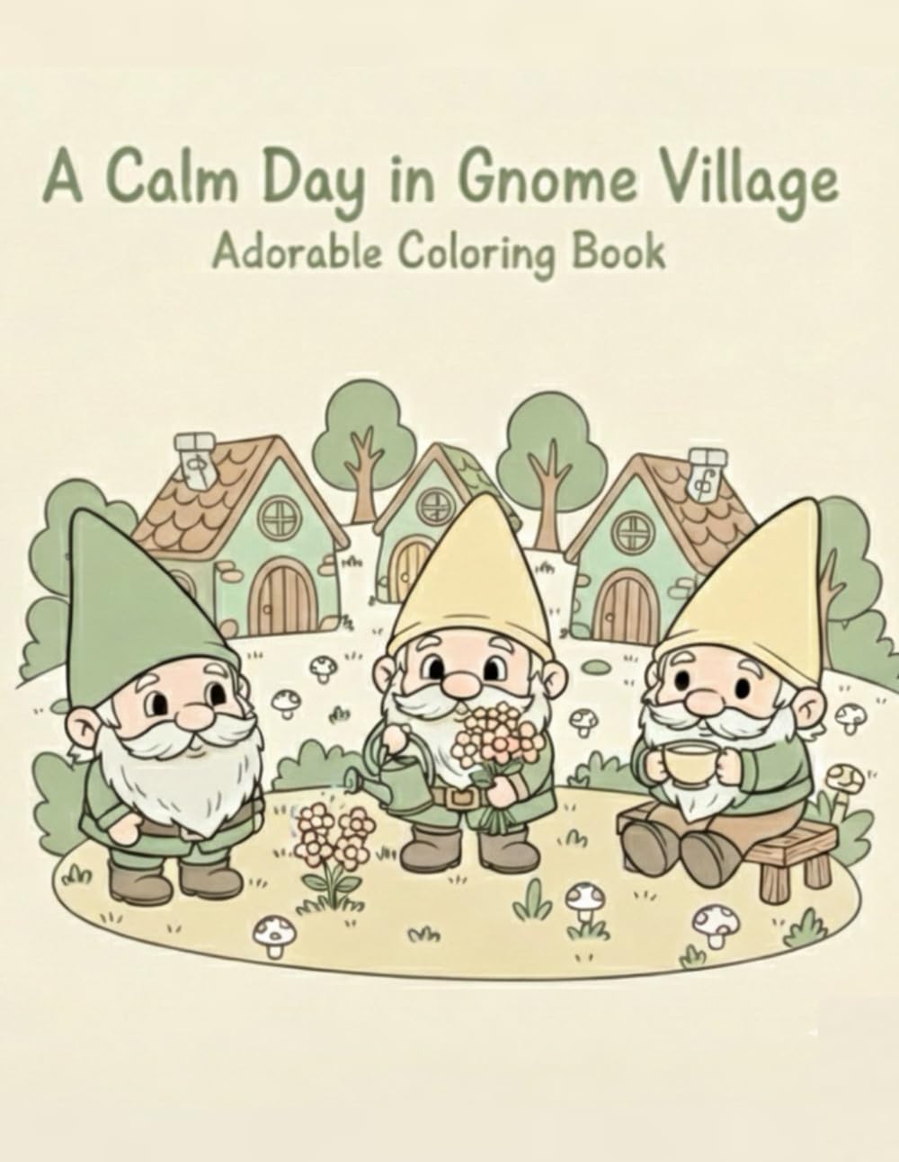A Calm Day in Gnome Village: A Heartwarming Coloring Book for All Ages with Big, Simple, and Joyful Gnome Illustrations Designed to Help You Relax, Unwind, and Enjoy Peaceful Creative Moments