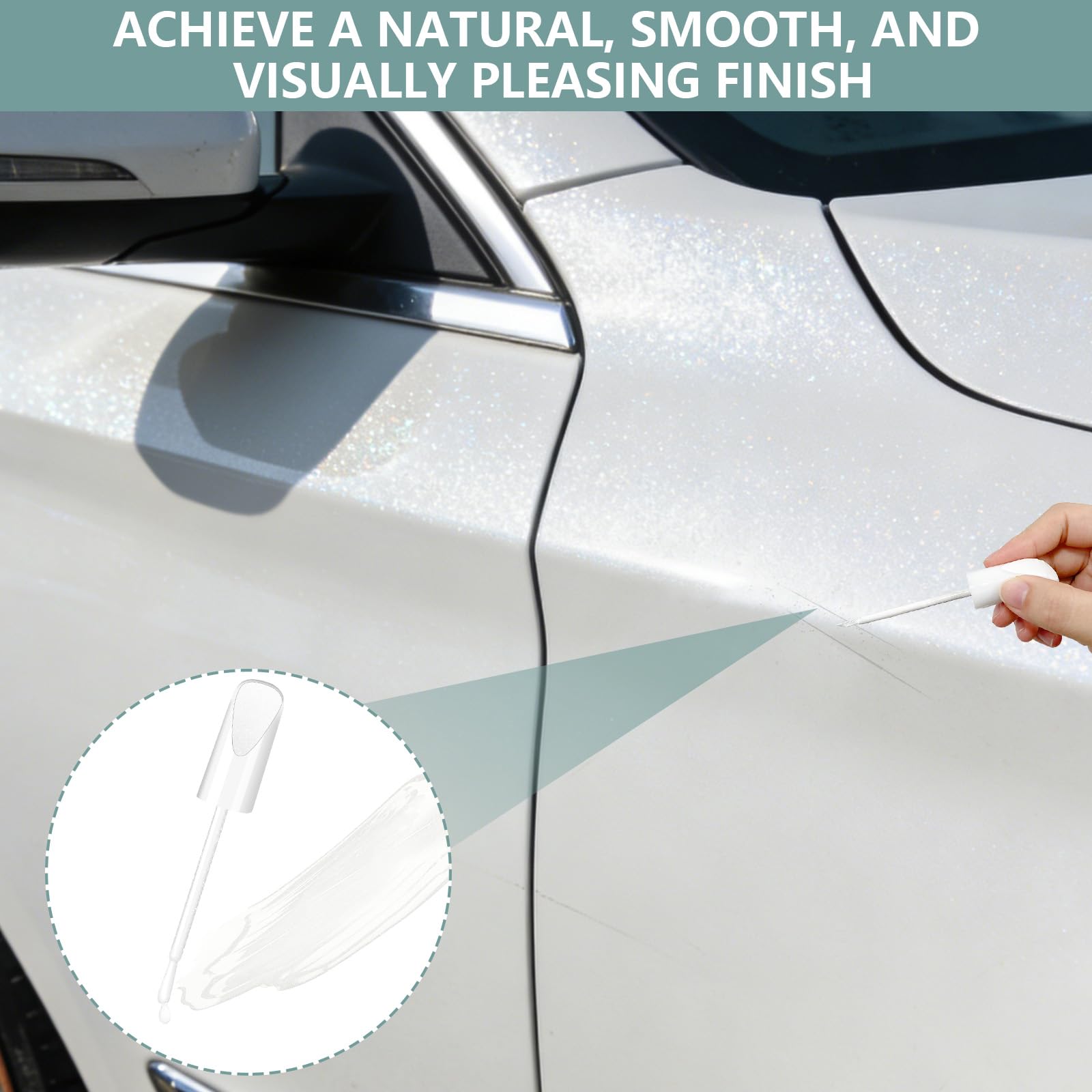 Bellanova Pintura para Coche 12ml x 2, Reparador Arañazos Coche, Rotulador Arañazos Coche para Carrocería, Pintura Llantas Coche para Pequeños Daños (Blanco perlado) - 3