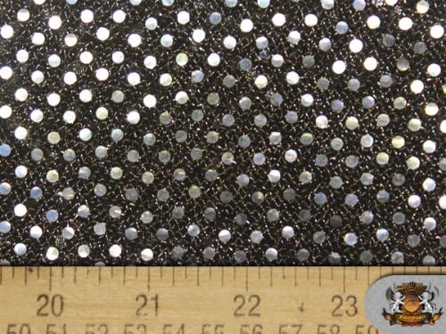 Miniatura 2 de Tela plateada de lentejuelas de lunares pequeños, color negro, 42 pulgadas de anchovendido por The Yard
