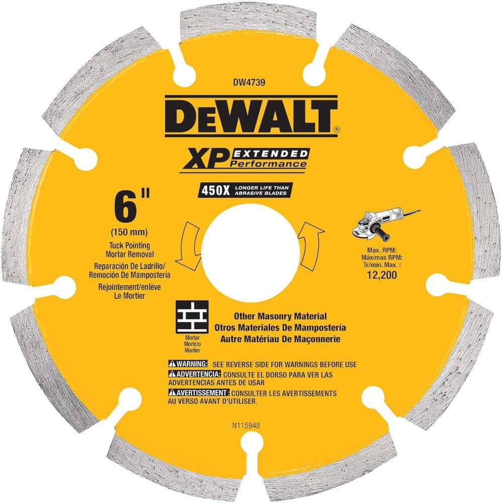 Dewalt DW4739 0.250 XP Diamond Tuck Point Blade, 6-Inch