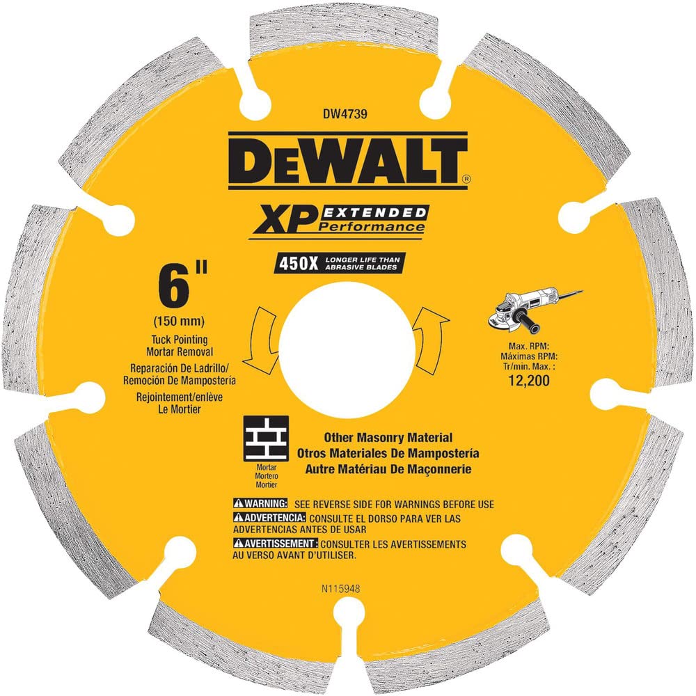 Dewalt DW4739 0.250 XP Diamond Tuck Point Blade, 6-Inch