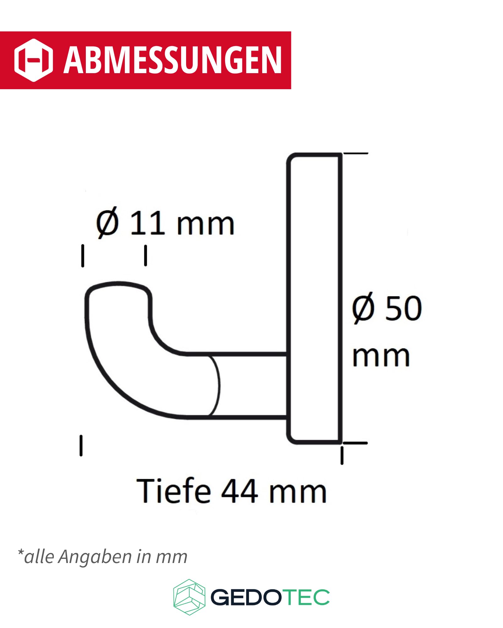 Gedotec Garderoben Haken zum schrauben - Kleiderhaken | KITA-2 | 5 Stück Wandhaken Gelb - Höhe: 50 mm | Garderobenhaken aus Kunststoff inkl. Befestigungsmaterial | Haken zum Schrauben - Wandmontage