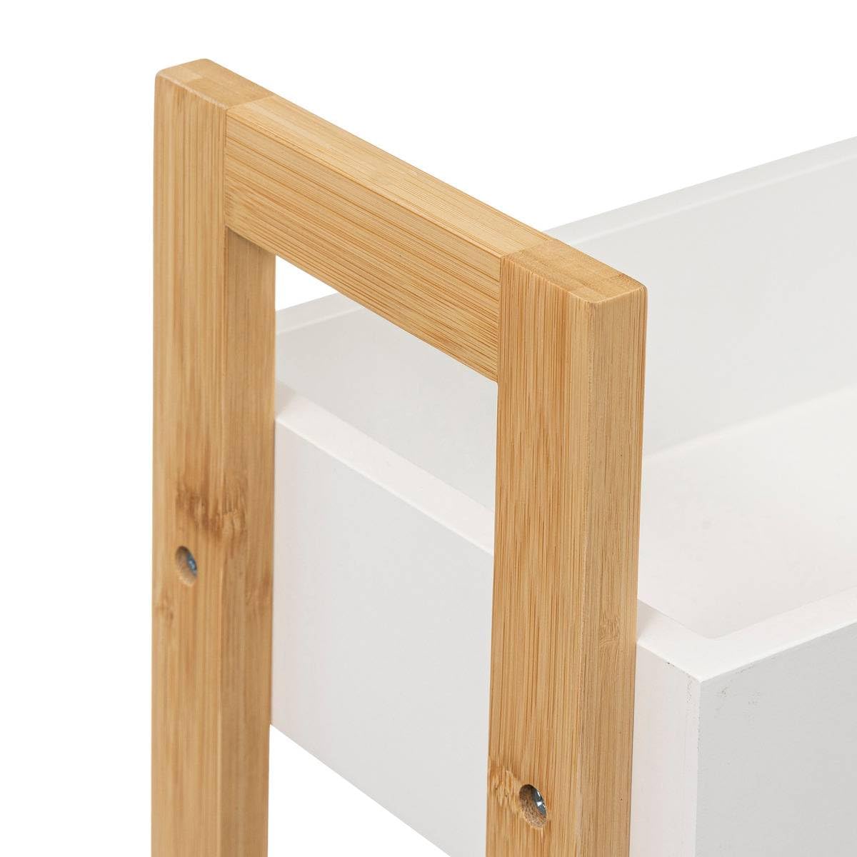 INSTANT D O Desserte en Bambou 3 Niveaux - H. 80 cm - Blanc