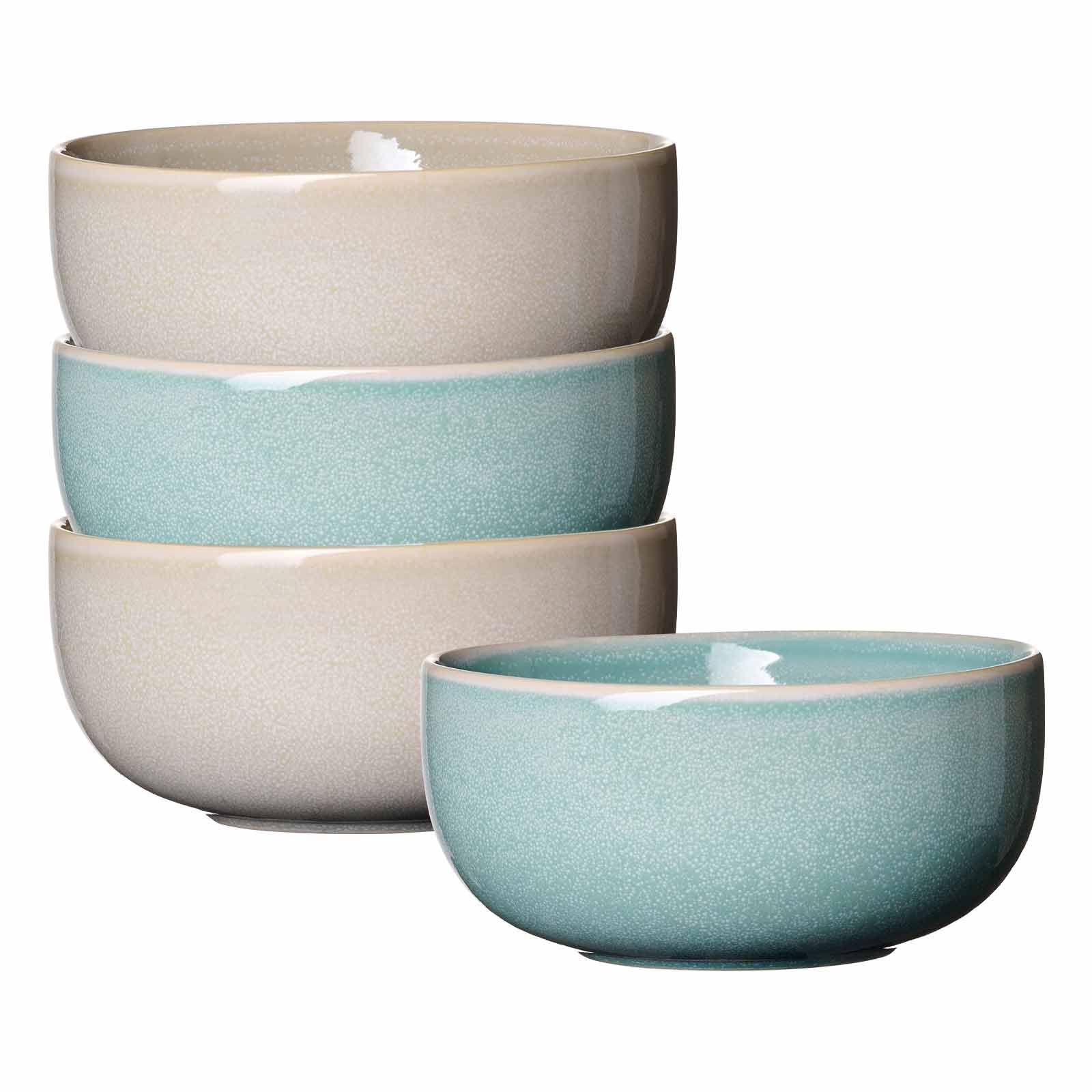 Ritzenhoff & Breker Matilda Müslischalen-Set 4-teilig, 14.5 cm, Steingut-Schalen mit Pottery-Charme und Reaktivglasur, Spülmaschinengeeignet, Ocean