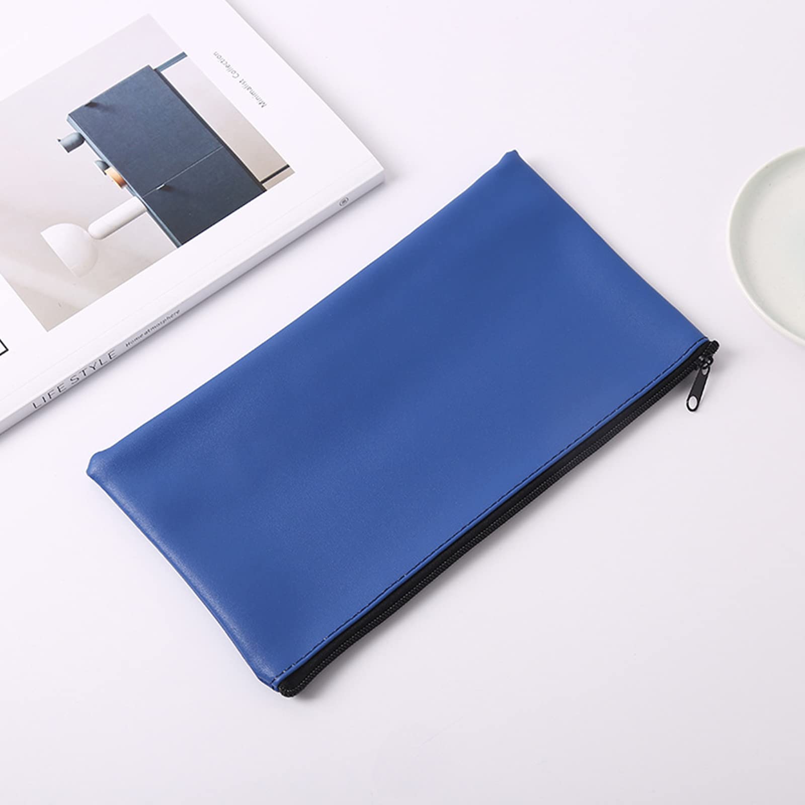 4 Stück Geldtaschen PU Leder 28x15cm - Dokumententaschen Mit Reißverschluss