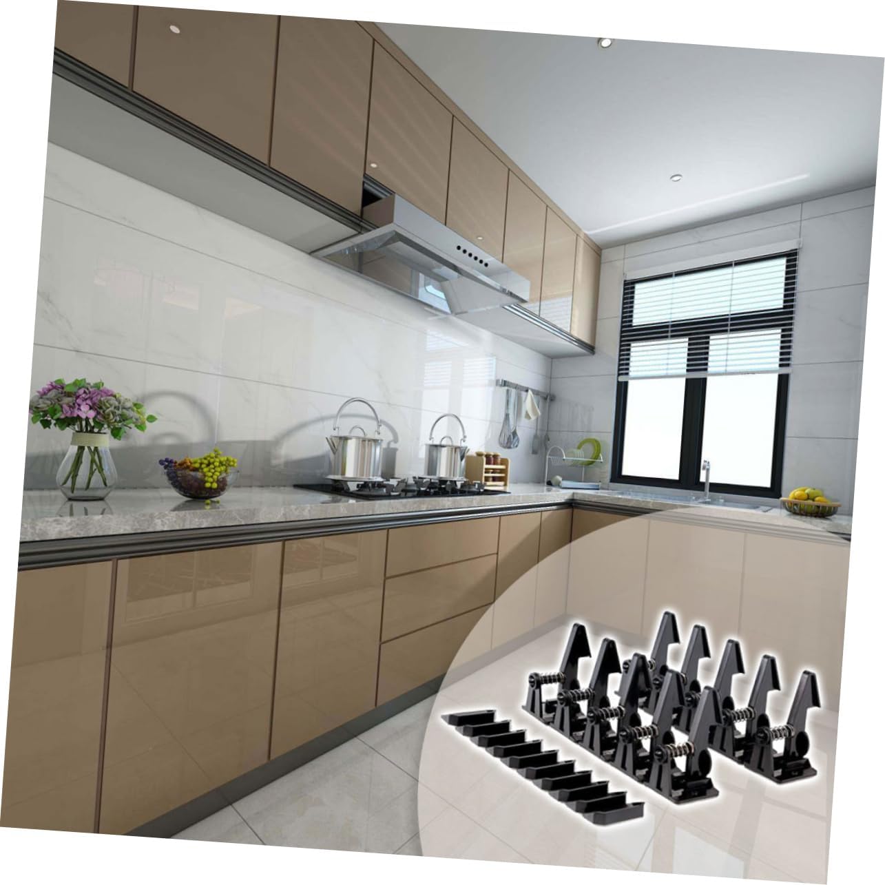 20pairs Boy Girl Locks for Cabinets Safety Drawer Lock Boys and Girls Safe Black Flexible Spring Design