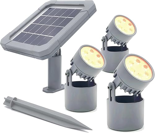 Mii-PWR Luces solares para estanque, luces de fuente de piscina de colamarina, IP68, 3 en 1, impermeable, blanco cálido, sumergible, anfibio,