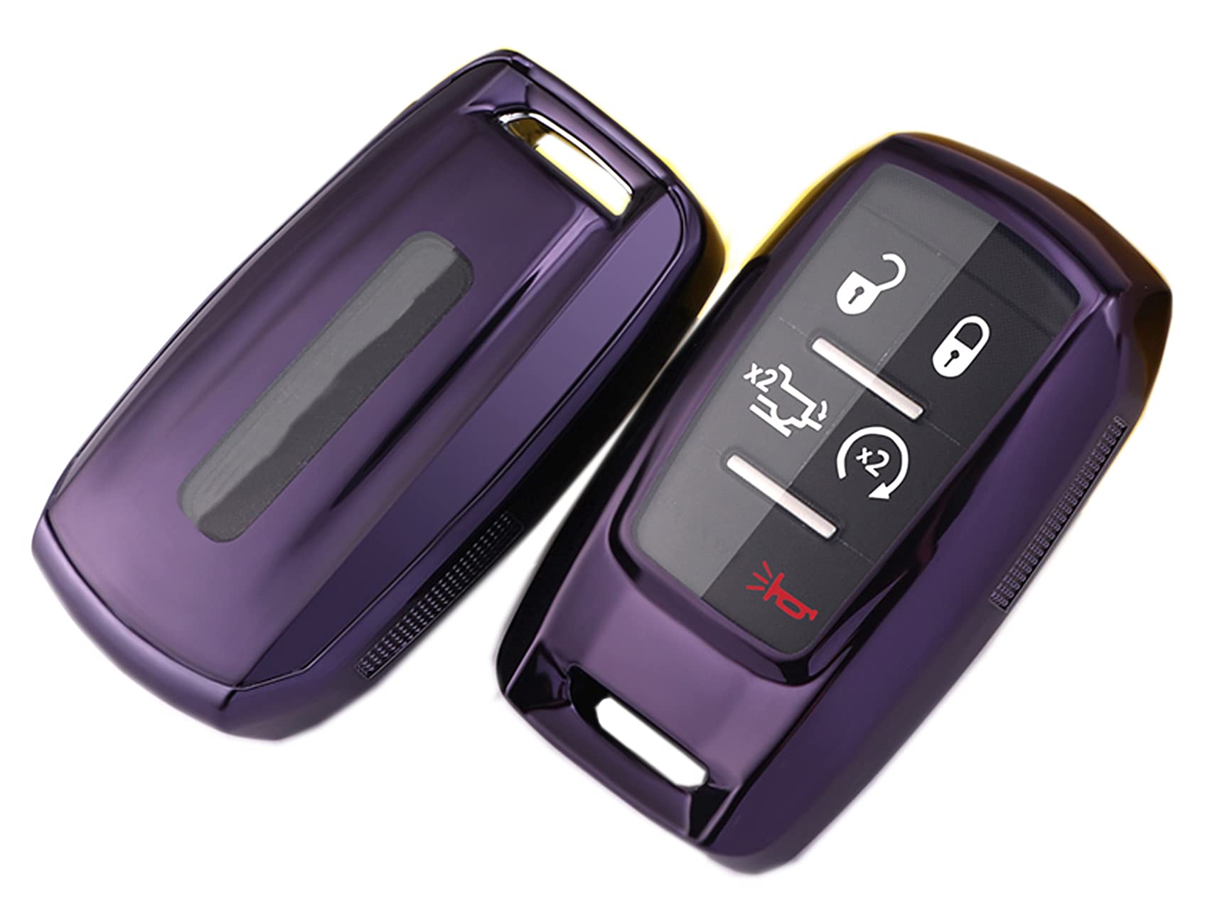 Télécommande Dodge Ram 1500 coque de protection de clé violette souple 2019-2021 - 6