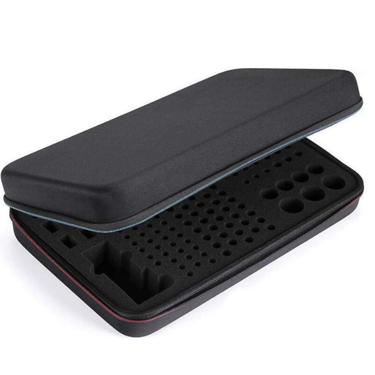 Scatola Organizzatore per Batterie in Eva Nera, Leggera | Agli Spruzzi, Antiurto e Antipolvere, Capienza Ampia per Viaggio, Adatta a Pile al Litio e Piccoli Oggetti