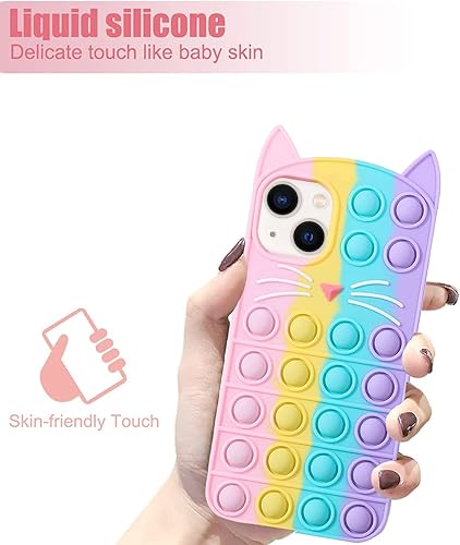 Miniatura 11 de Funda antiestrés para iPhone 11, diseño de dibujos animados 3D, diseño de dibujos animados graciosos kawaii, diseño de silicona suave para niñas