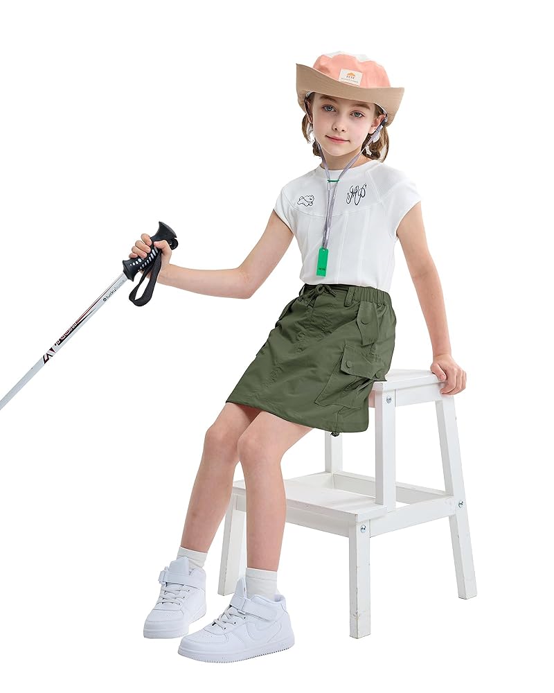 Amazon.com: Rolanko Girls Cargo Skirt High Waist Parachute