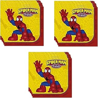 Spiderman and Friends Birthday Party Supplies Bundle Pack includes 48 Party Napkins