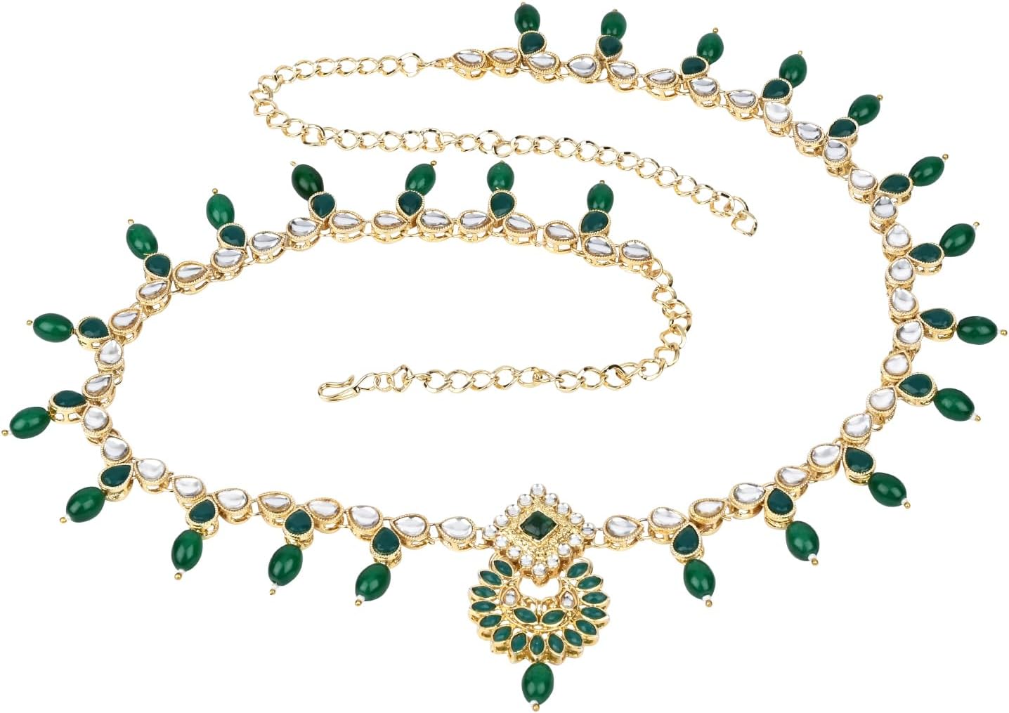 I Jewels Gold Plated Indian Wedding Bollywood Ethnic Kundan & Stone Adjustable Kamarband/Belly Chain/Kandora/Waist Belt For Women (B056G)