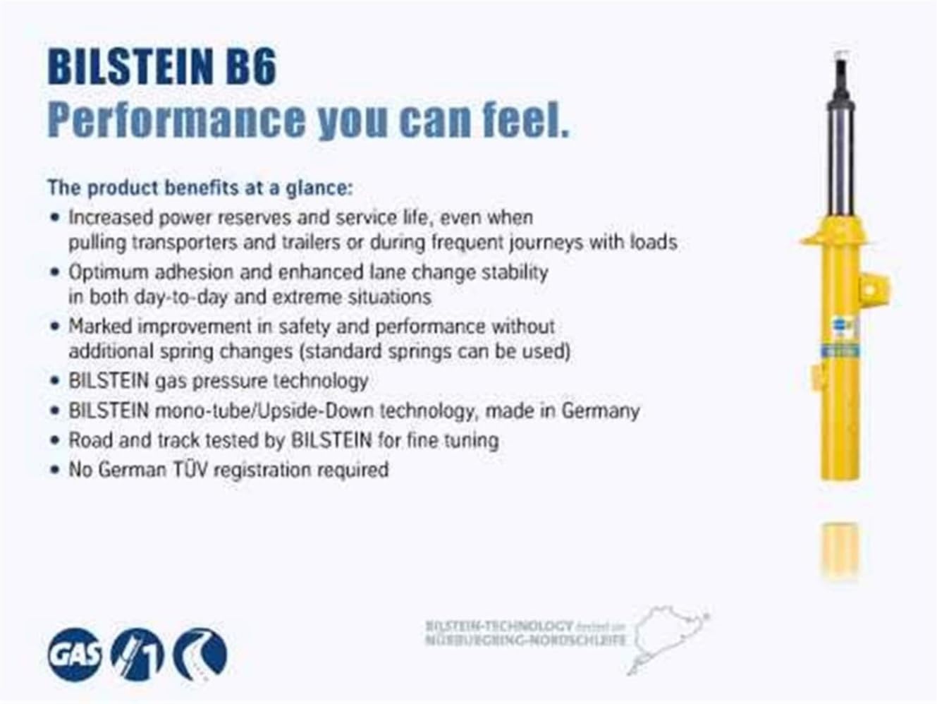 Bilstein B6 15-18 Subaru Outback Front Right Monotube Shock Absorber (22-278623)