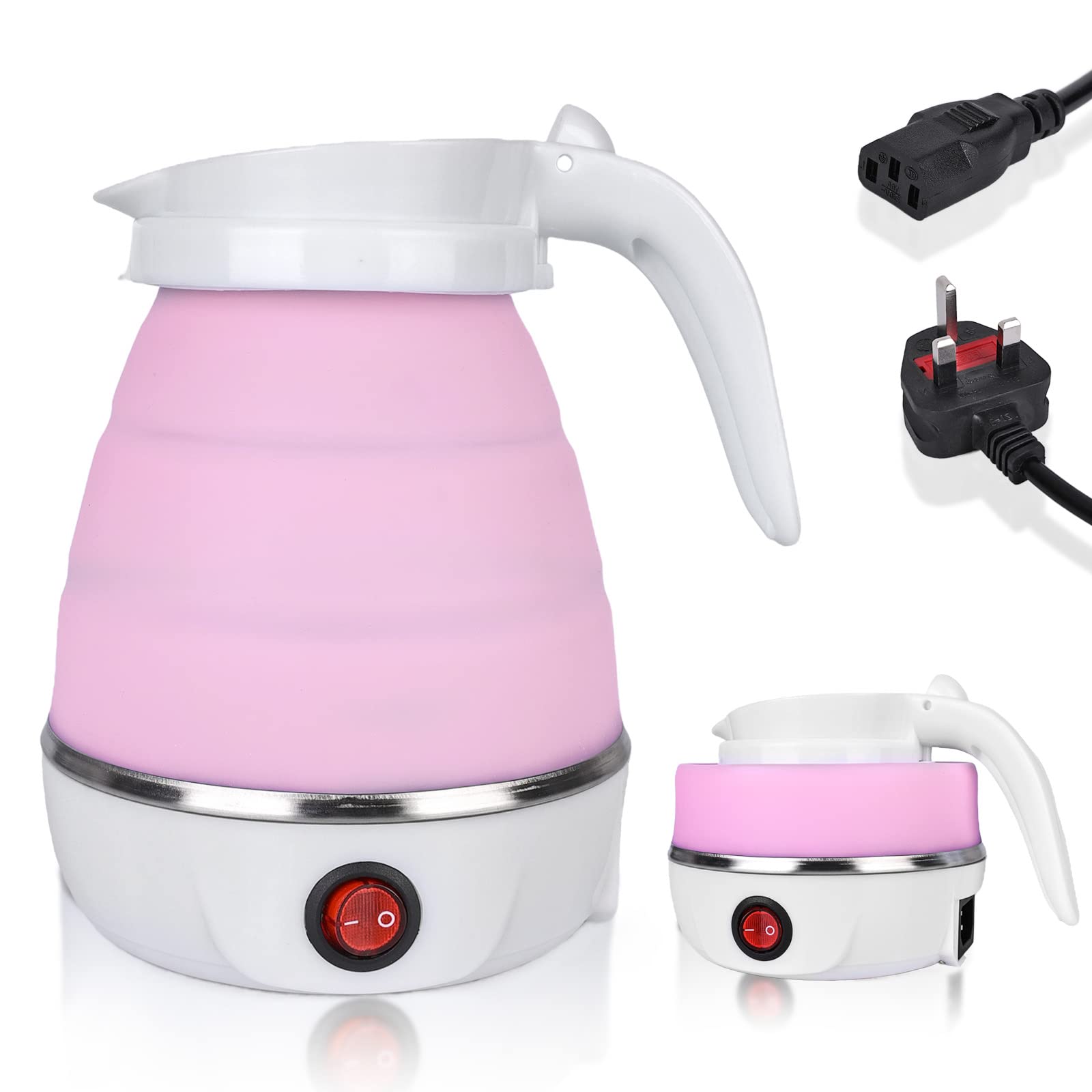 Vegena Foldable Electric Kettle, Collapsible Travel Kettle with Separable Power Cord for Outdoor Camping Hiking