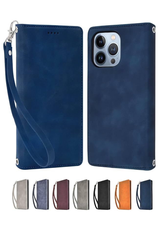 iPhone 13 Pro ケース 手帳型 かわいい ブルー iPhone13 iPhone14 ProMax ケース 手帳型 iPhone11 pro 手帳型